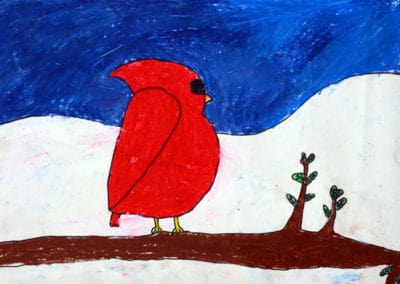 Cardinal On A Branch, age 9
