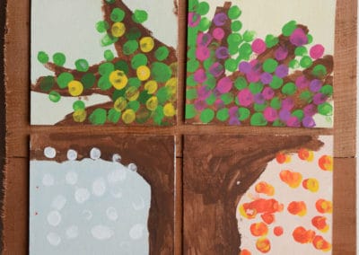Quadriptych Painting of the Four Seasons, age 6