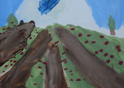 Snowy Mountain Perspective-Painting, age 7