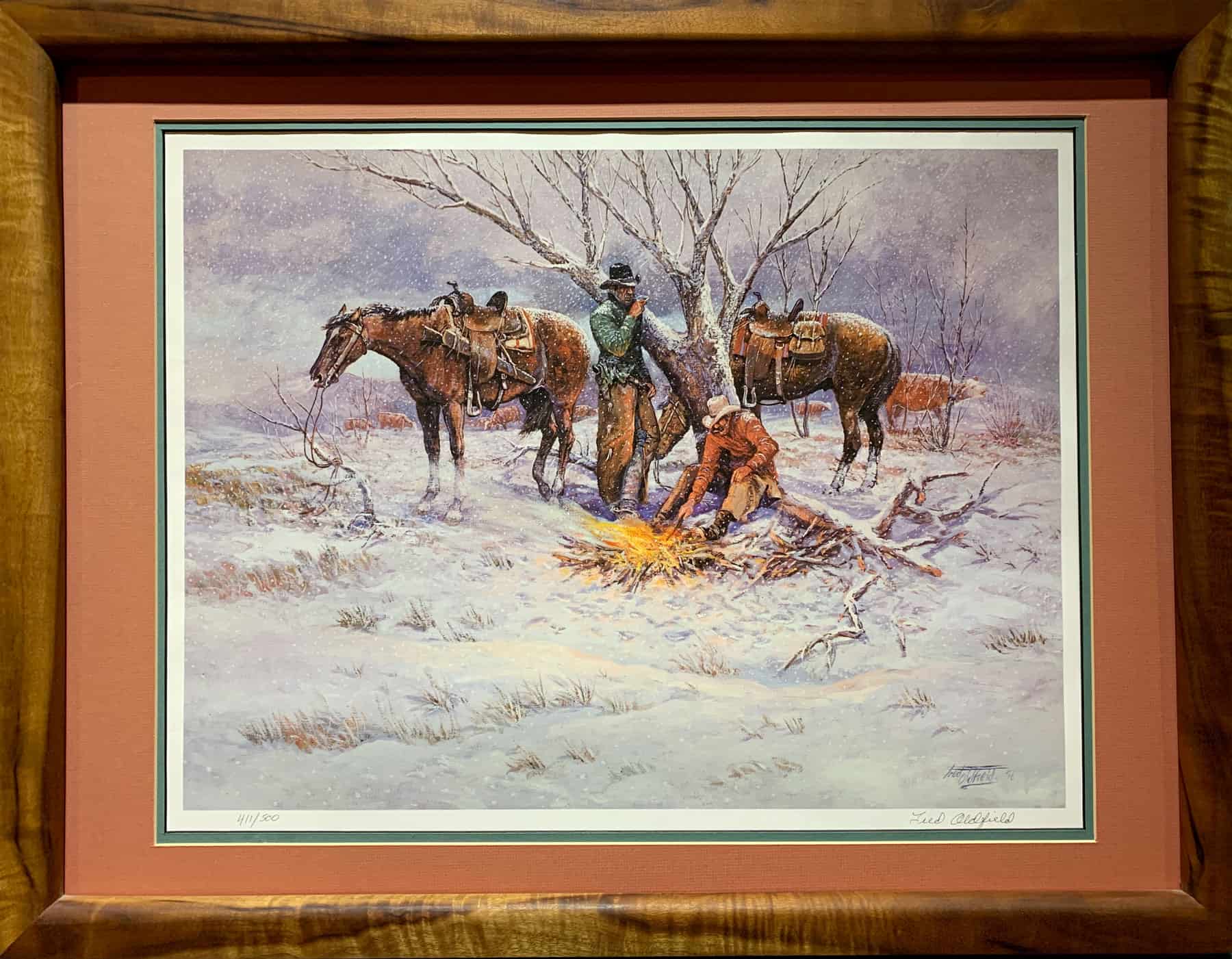 Fred Oldfield Cowboy Painting