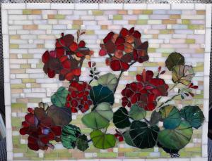 Carolyn Hoebelheinrich, Red Geraniums, $300