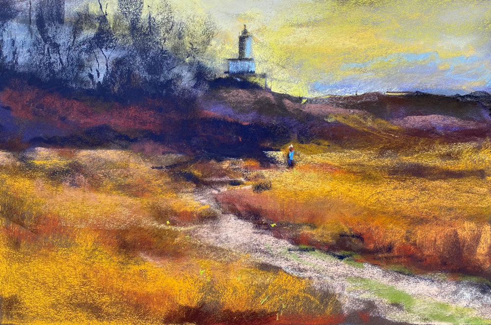 “Lighthouse Path, San Juan Islad” original pastel by Steven R Hill